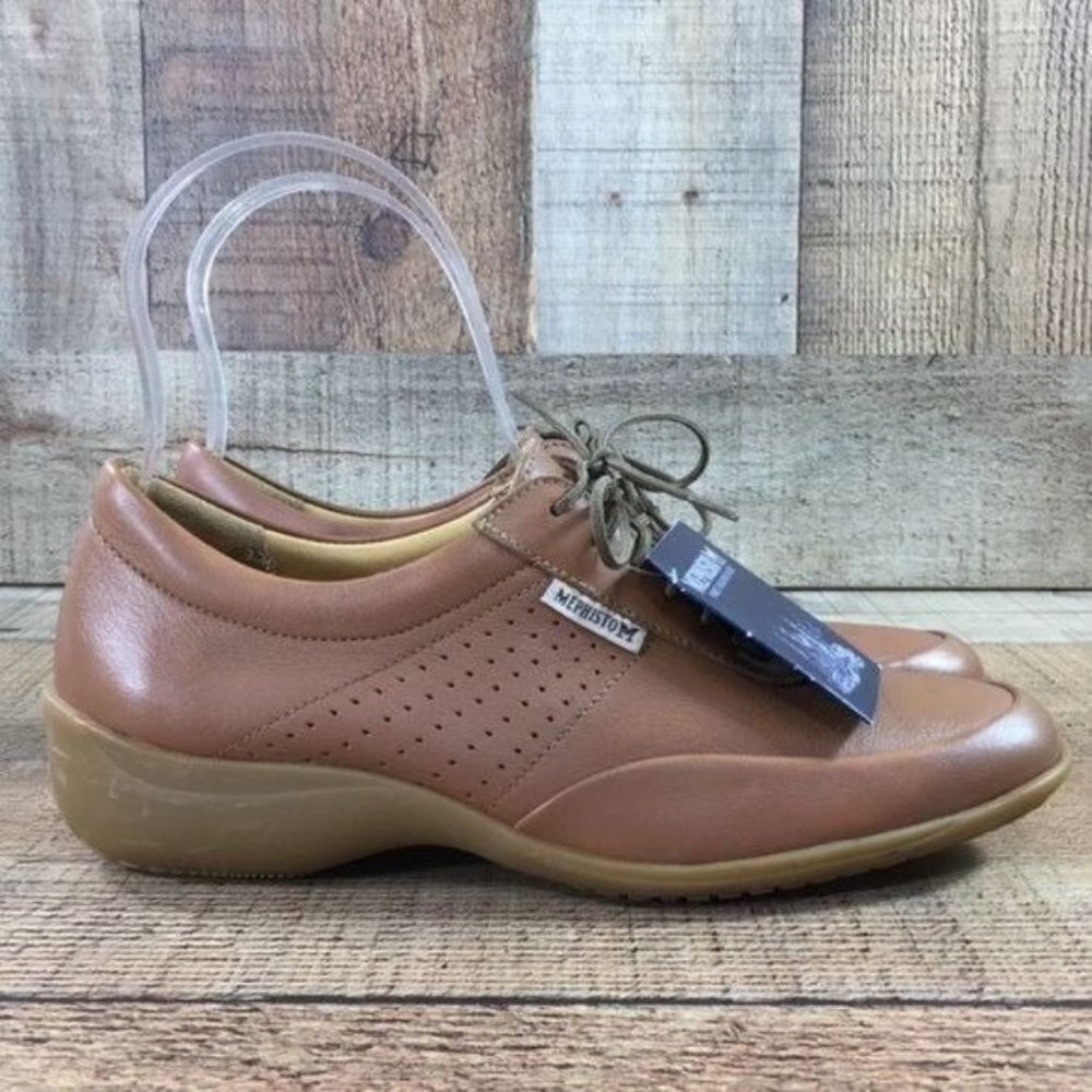 Mephisto Brown Leather Oxford Sneaker Shoes Cool Air Womens 5‎